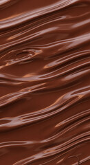 Naklejka premium Melted Chocolate Waves Background. dark chocolate background. chocolate texture