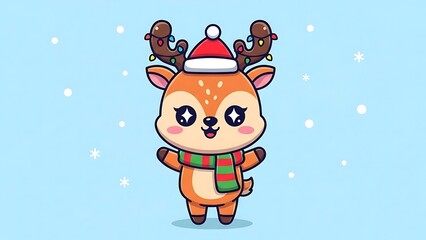 Naklejka premium santa claus with a snowman