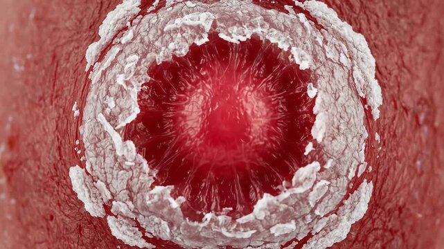 Close-up microscopic view of a human taste bud on the tongue.