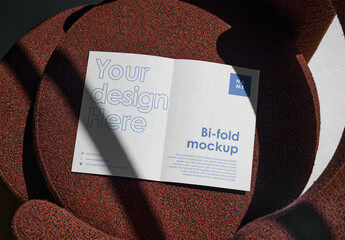 Mockup Of Customized Bi-Fold Open Leaflet