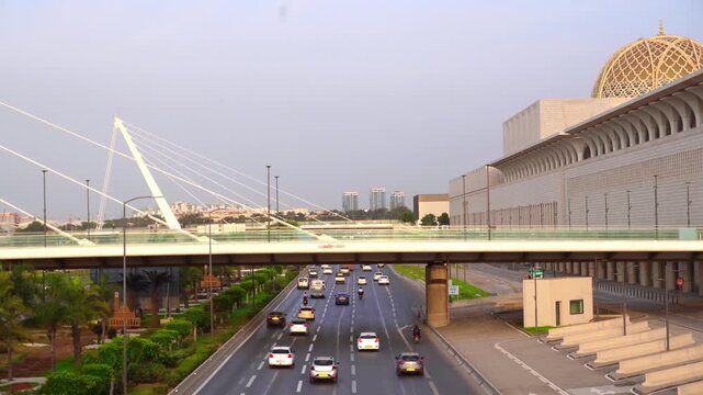 Alger the capital city of Algeria, North Africa, city centre of Algiers, the capital of Algeria, Landscape of Algiers city With port and mediterranean sea and white buildings, Arab Maghreb Africa.