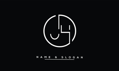 JH, HJ Abstract Letters Logo Monogram