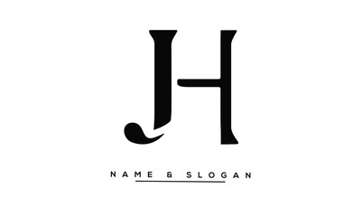 JH, HJ Abstract Letters Logo Monogram