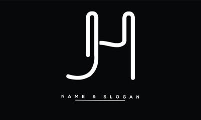 JH, HJ Abstract Letters Logo Monogram