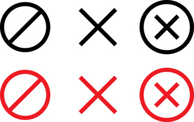 Black and red cross and prohibition symbols