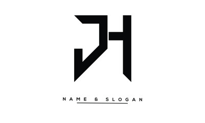 JH, HJ Abstract Letters Logo Monogram