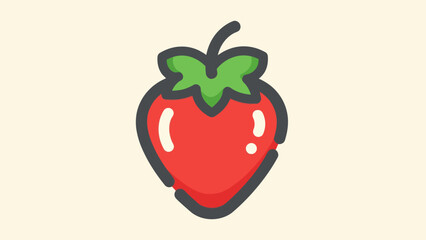 Cartoon strawberry icon isolated on a light background for various uses