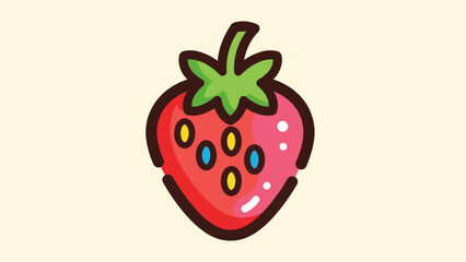 Cartoon strawberry illustration isolated on a neutral background for design uses