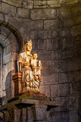Interior of the Monastery of San Salvador of Leyre at Yesa, Pyrenees, Navarra, Spain.