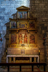 Interior of the Monastery of San Salvador of Leyre at Yesa, Pyrenees, Navarra, Spain.