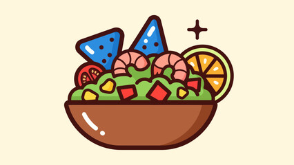 Colorful cartoon illustration of a refreshing beverage in a takeaway cup