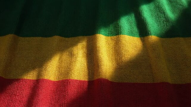 Textured Fabric with Pan-African Colors in Sunlight