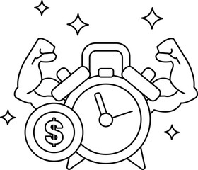 A cartoon of a man with his arms raised