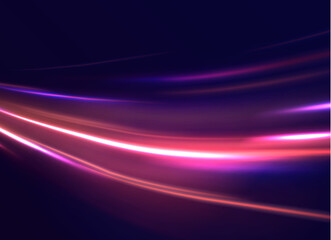 Swirl color line road light motion traffic speed city night.
