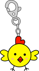 Cute Cartoon Chick Keychain Charm