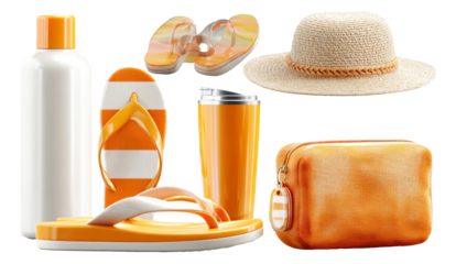 Bright and Clean 3D Poolside Essentials for a Relaxing Vacation Experience