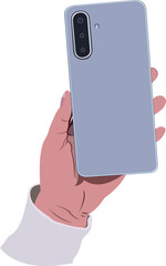Hand Holding Cell Phone Vector.eps