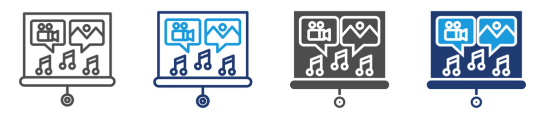 course content icon sheet with multiple style