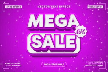Mega Sale Editable Vector Text Effect