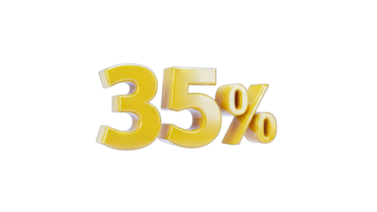 35 Percent Discount - Isolated on White Background