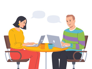 Coworkers Communicating and Collaborating on a Business Project at an Office Table