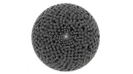 Close up view of a textured oval shaped object with a dark speckled surface