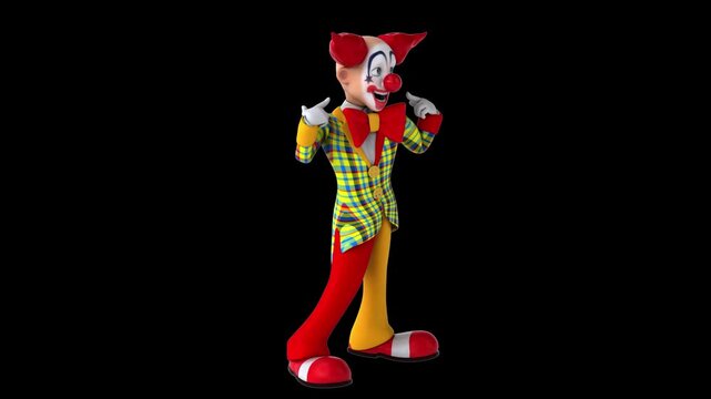 Fun 3D cartoon clown (with alpha channel)