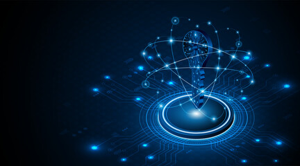 technology circuit board key icon. Cyber ​​data security and privacy concept. modern technology innovation concept background