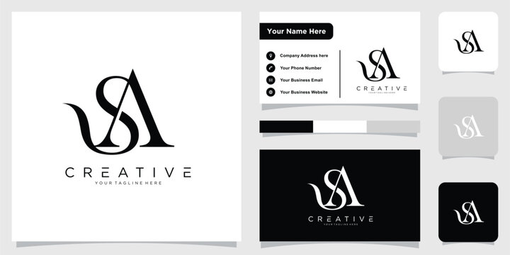 Initial letter SA,AS logo design vector illustration