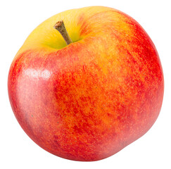 A fresh apple isolated on white background, Juicy and bright Apple on White Background PNG File.