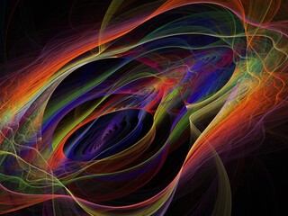 Fractal colored abstract on black background