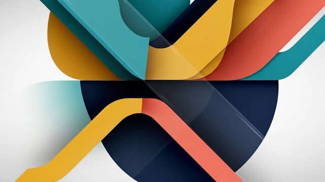 Abstract Geometric Shapes Composition with Translucent Overlays.