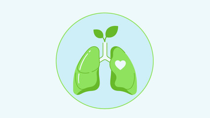 Eco-Friendly Concept of Lung Health with Plant Growing from the Prominent Organ Illustration