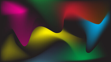 A vibrant abstract background featuring flowing, colorful gradients on a dark canvas, creating a dynamic and modern visual effect.