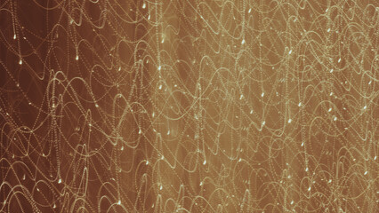 Golden abstract light trails creating dynamic, swirling patterns on a warm background; ideal for...