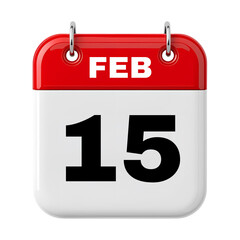 February Date Calendar 3D