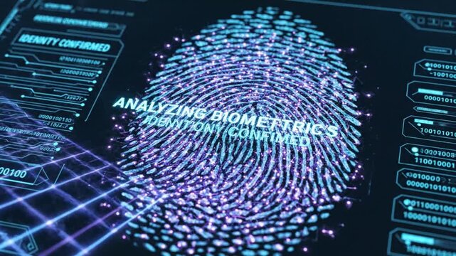 Futuristic Biometric Scan Visualization Seamless Loop Tech