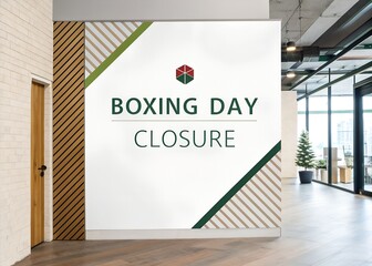 Boxing Day Closed Sign Design – December 26 Holiday Closure Announcement Vector Illustration,Boxing Day Closed Sign Vector, December 26 Holiday Closure Illustration, Store Closed Announcement Vector