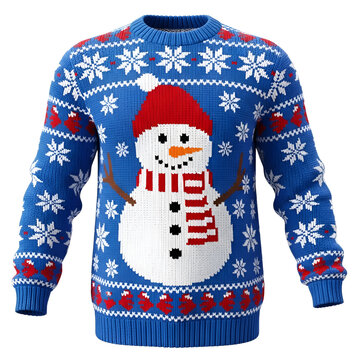 Blue Snowman Christmas Sweater Winter Clothing
blue sweater