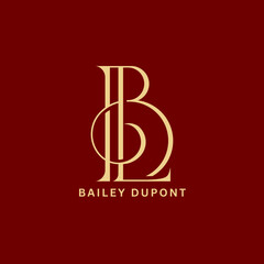 Luxury BD Monogram Logo, Elegant Serif Alphabet Branding, Premium Letter Identity, Classic Brand Logo, High End Typography Logo