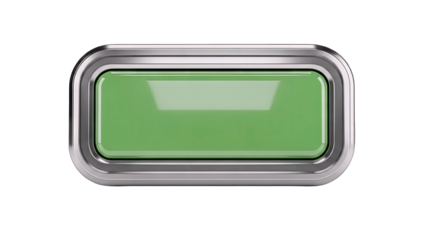 Green Button Pressed: Modern Design on White Background