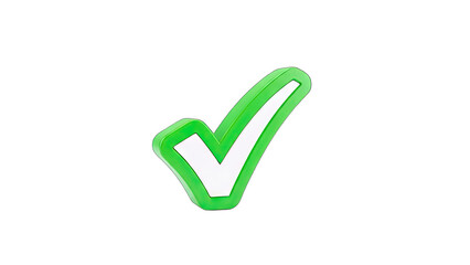 Green Check Mark Icon on White Background