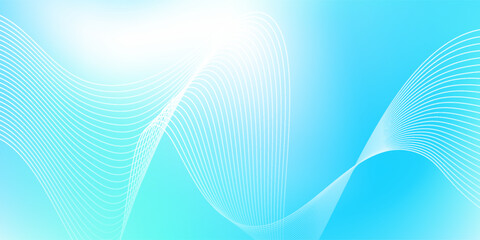 Abstract blue gradient background with shining lines waves. Minimalist background shape old flowing illustrations