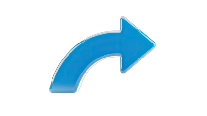 Blue Arrow Pointing Right on White Background