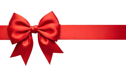 Elegant red satin ribbon tied in perfect bow for gifting.