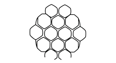 Obraz premium Geometric honeycomb pattern in simple outline drawing
