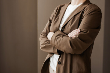 Business Professional in Stylish Brown Blazer