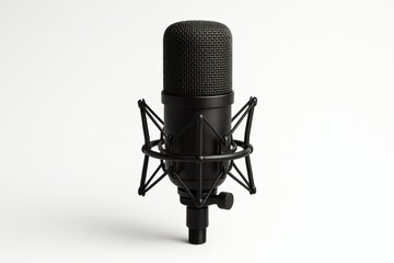 Studio Microphone Isolated on White Background, Professional Audio Recording Equipment Product Shot