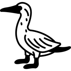 Booby Seabird Fill Icon: Ocean and Coastal Wildlife
