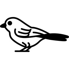 Chickadee Small Bird Fill Icon: Nature and Wildlife © Rooway
